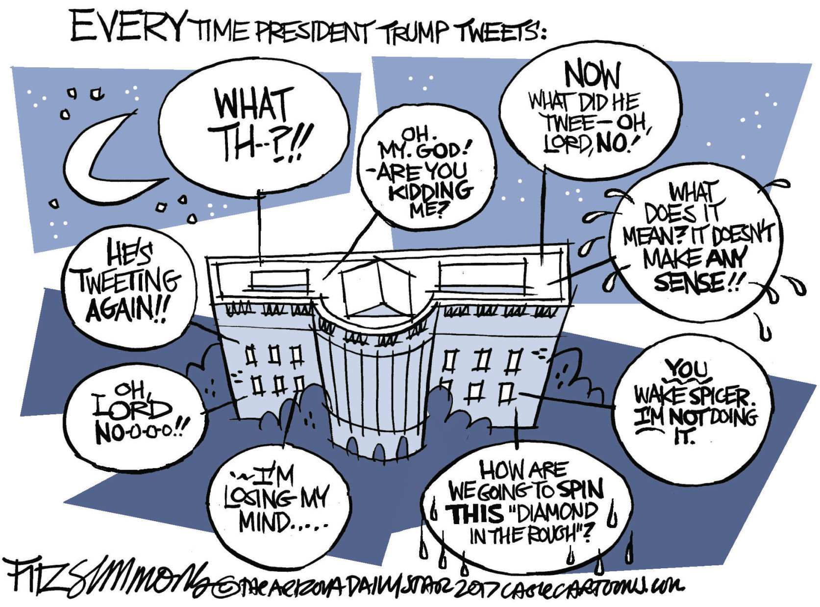 Daily Fitz Cartoon: When he tweets